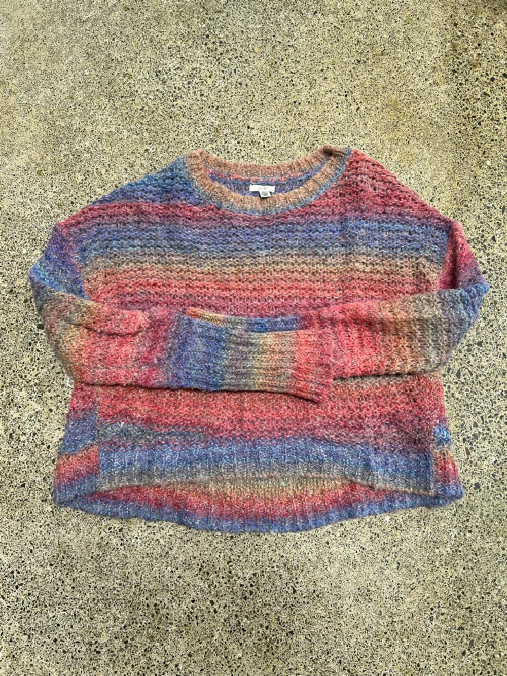 Ecote cropped pullover sweater in gradient sunset